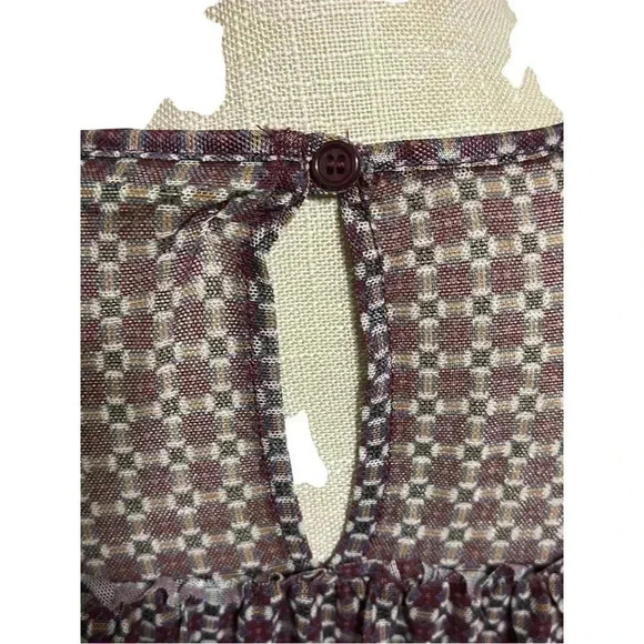 Women’s Max Studio Mesh Blouse Shirt•NWT•Size S•Rust,Yellow,Cream and Gr… - Picture 3 of 6